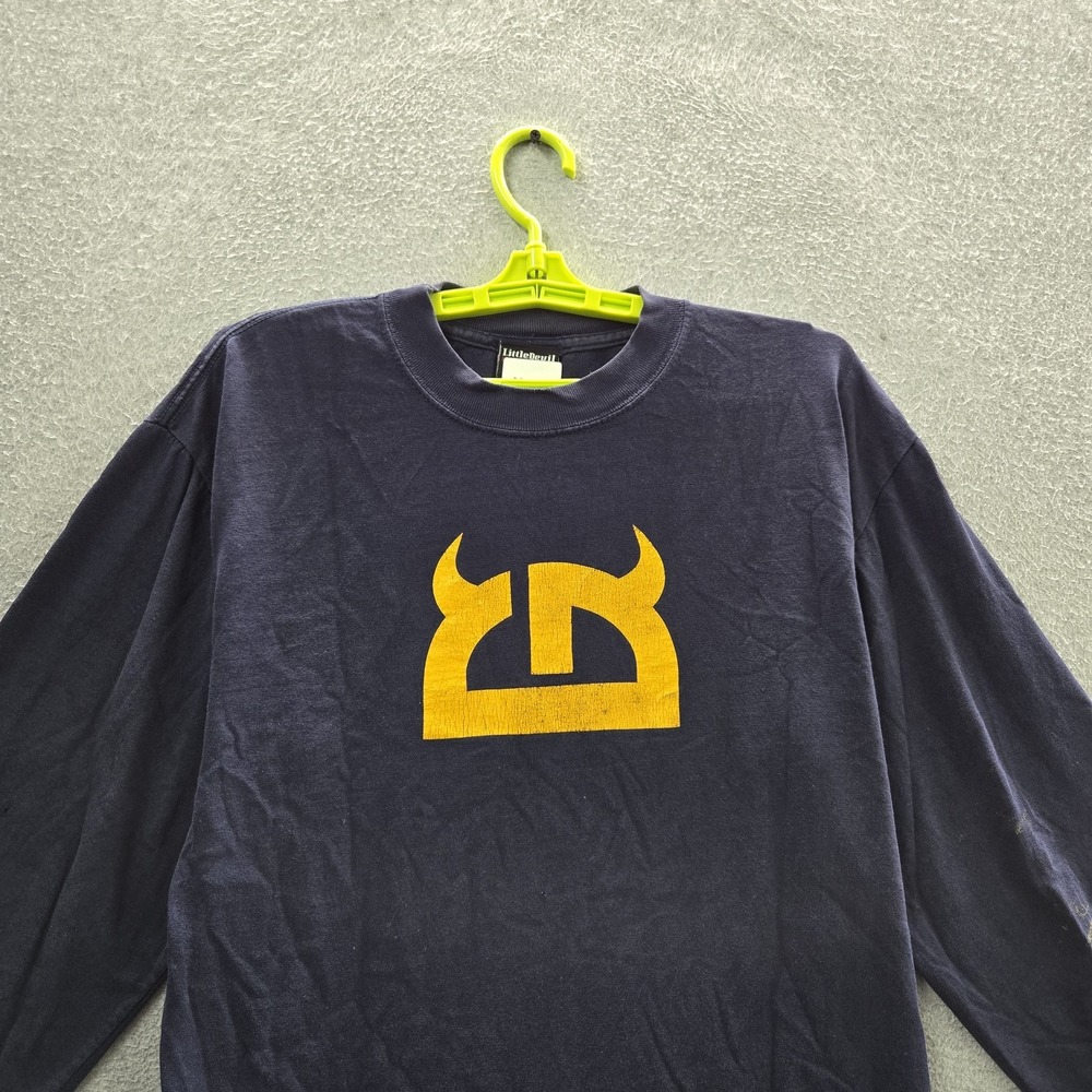 VINTAGE Little Devil Men Shirt M Navy Graphic Genuine Evil Skater BMX Y2K READ - Picture 4 of 9
